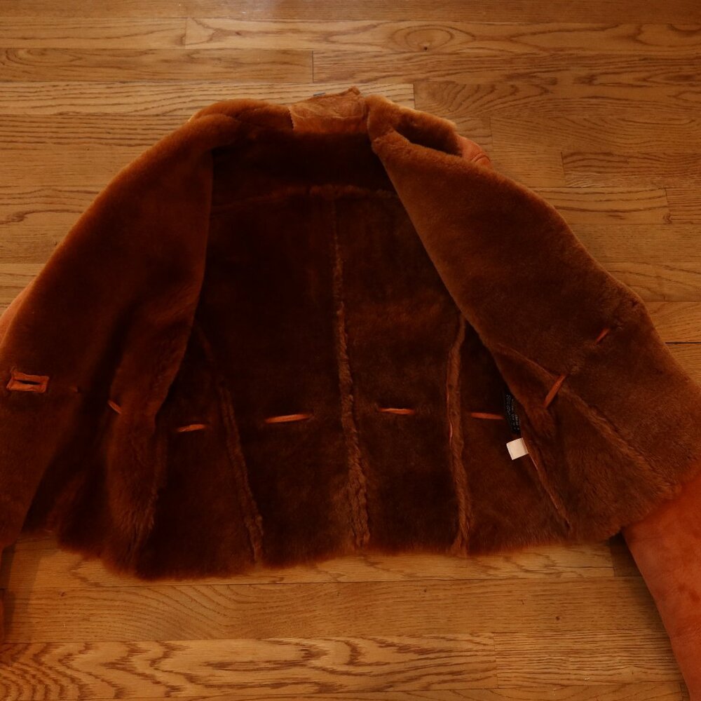 Wilsons vintage Leather Brown shearling fur lined Jacket - Picture 13 of 15